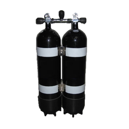 Picture of Faber Jeklenka dvojna 2x12L, ventil z izolatorjem, 2 PVC copata, inox obroči