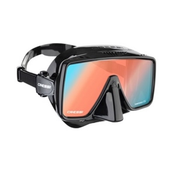 CRESSI SF1 MASKA 380 UV LEČE    črna/modro-oranžne uv leče