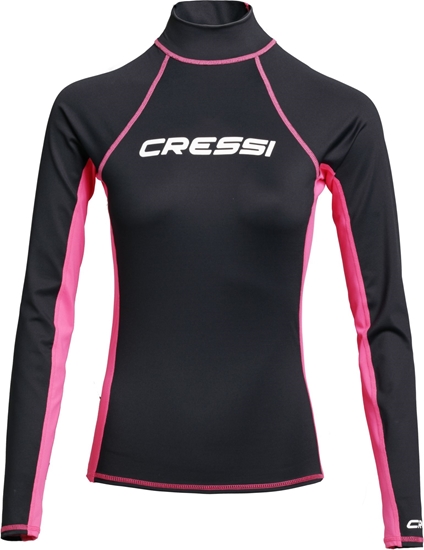 Cressi  Rash guard ženski dolg rokav ( črno/roza)   Črno/Roza XL
