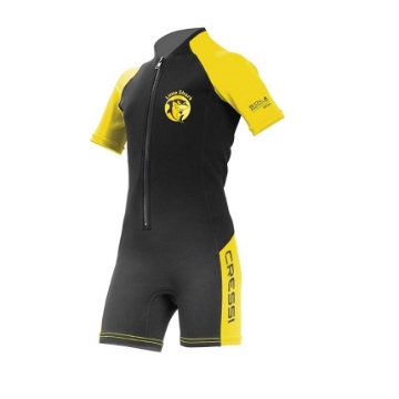 Cressi LITTLE SHARK otroški shorty 2mm črno rumena Cressi LITTLE SHARK otroški shorty 2mm črno rumena