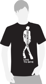 Majica na kratke rokave Live to Dive   črna Majica na kratke rokave Live to Dive   črna