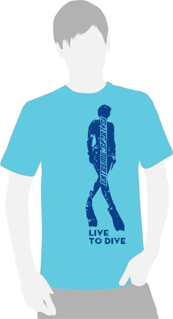 Majica na kratke rokave Live to Dive   modra