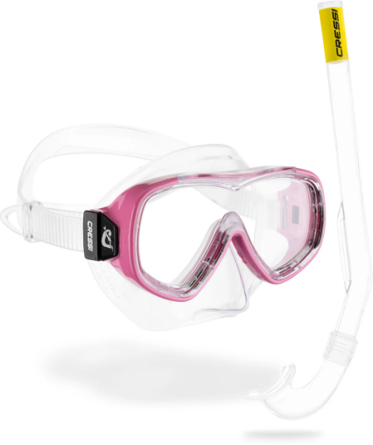 CRESSI SET PIUMETTA + MINI ISLAND   prozorno/roza
