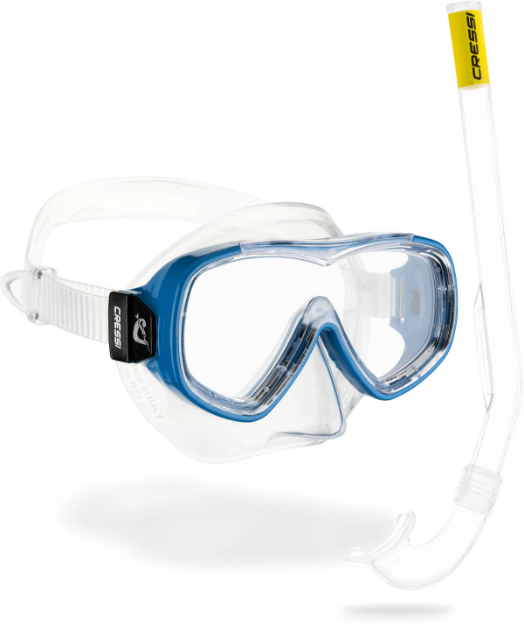 CRESSI SET PIUMETTA + MINI ISLAND   prozorno/modra