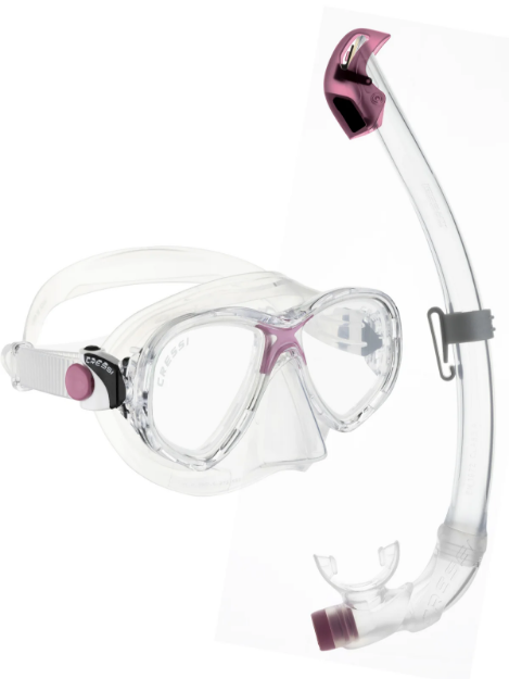 CRESSI SET MAREA JR + SEAL DRY DIHALKA   prozorno/roza
